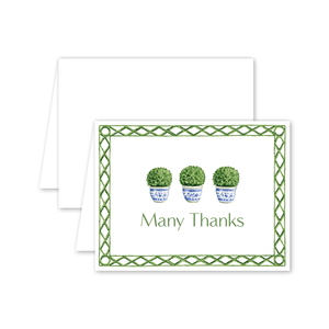 Poolside Topiary Thanks: Boxed Set of 8 Cards