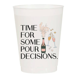 Time For Pour Decisions Champagne Frosted Cups: Pack of 10