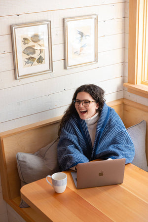 Harborview Herringbone Navy Blanket: Original