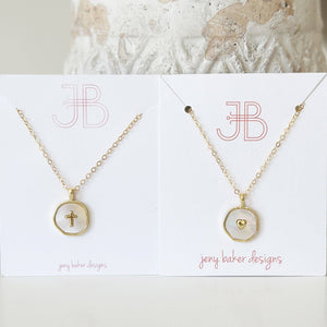 Katie Pearl Necklace: Cross