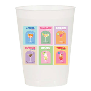 Drinks Collage Frosted Cups - Girls: Pack of 6