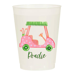 Girly Golf Cart Roadie Pink Masters Frosted Cups- Masters: Pack of 10