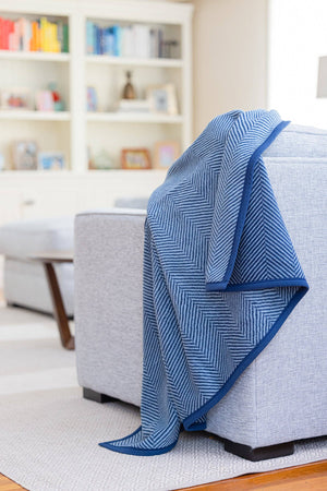 Harborview Herringbone Navy Blanket: Original