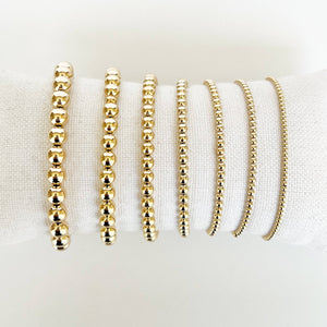 14k Gold Filled Beaded Bracelets: 5mm, size 7"
