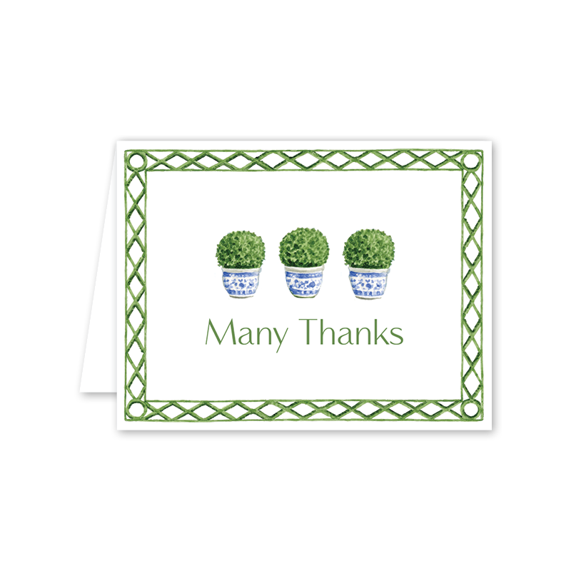 Poolside Topiary Thanks: Boxed Set of 8 Cards