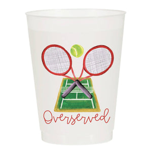 Overserved Tennis Frosted Cups - Sports: Pack of 10