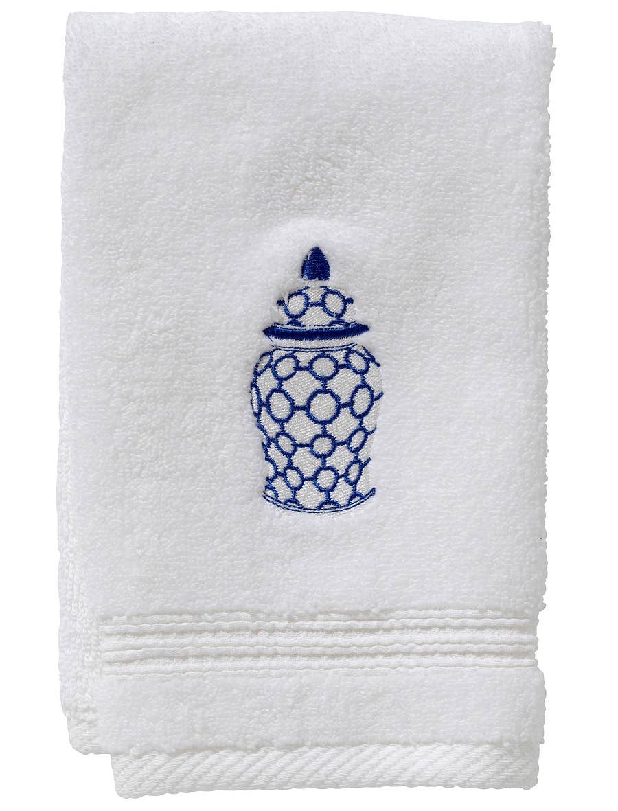 Ginger Jar Chain-Links Guest Towel, Terry