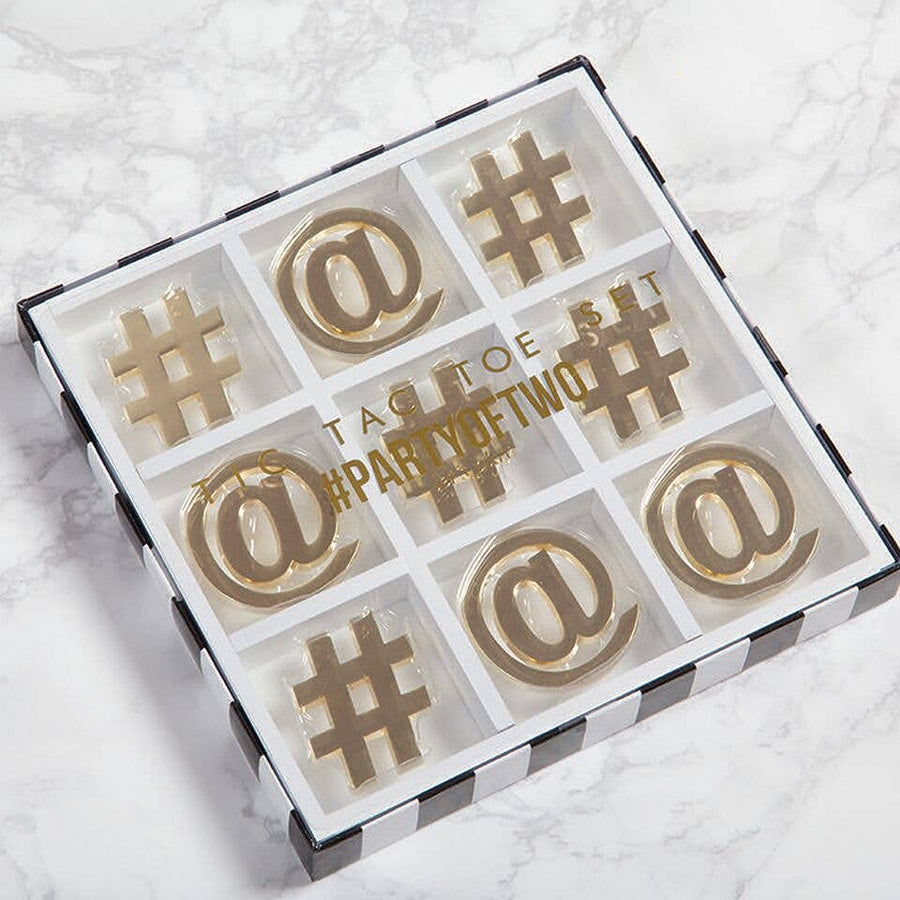 Gold & White Tic Tac Toe Set