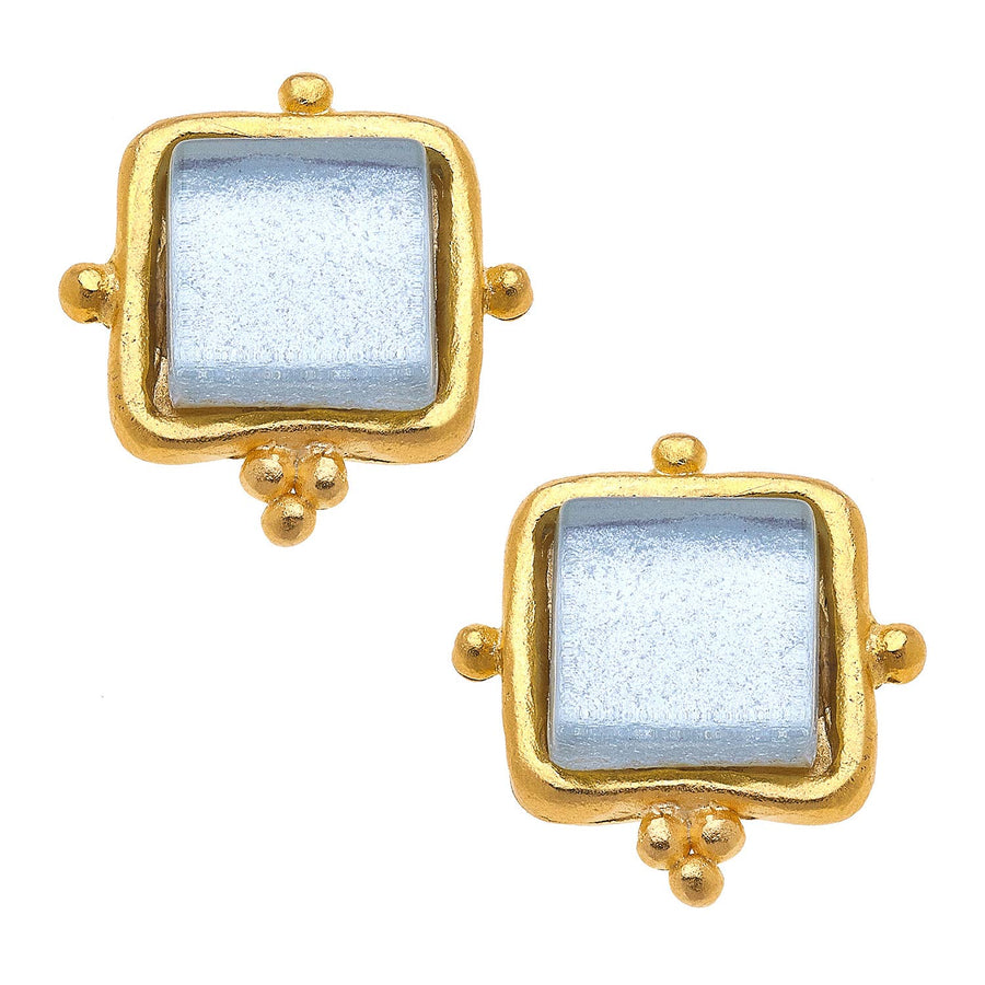 Madeline White French Glass Studs