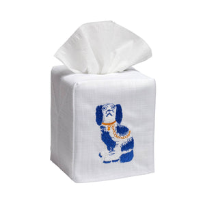 Tissue Box Cover -  Staffordshire Dog (Blue)