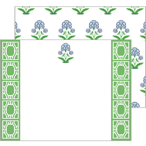 Floral Block Print Flat Notecards