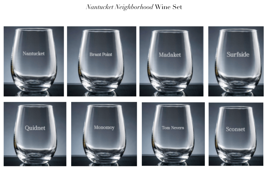 NANTUCKET wine glass- ACK neighborhoods The Nantucket Collection
