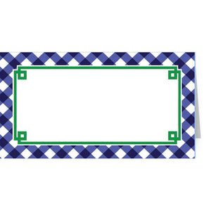 Navy Gingham Check Placecards by WH Hostess