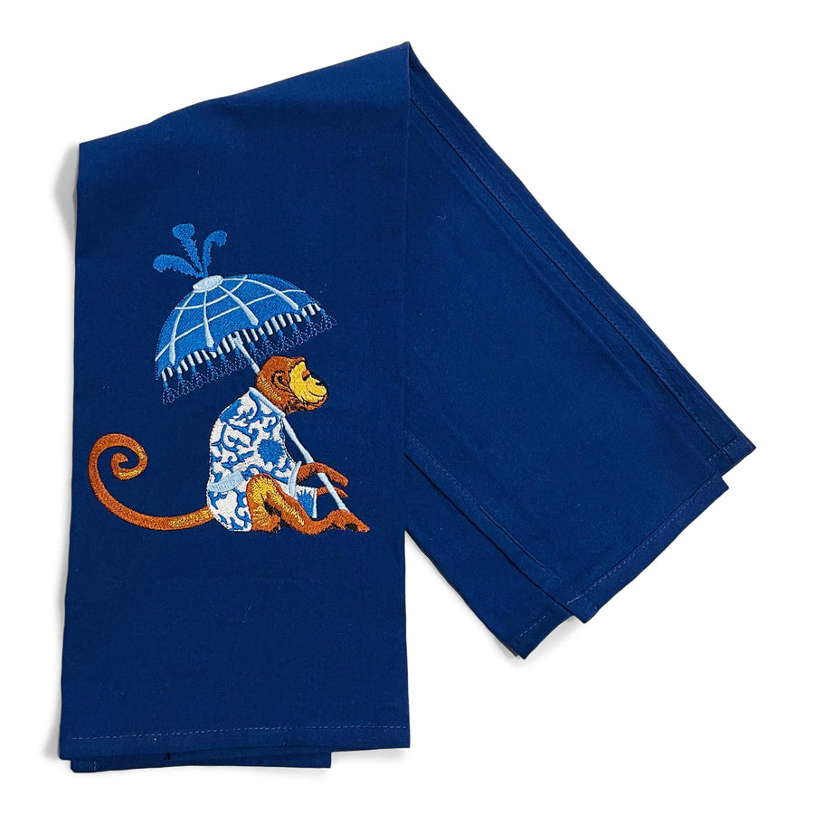 Towel - Blue Monkey with Umbrella