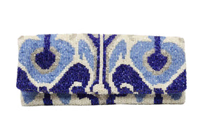 Beautiful Beaded Blue and White Clutch