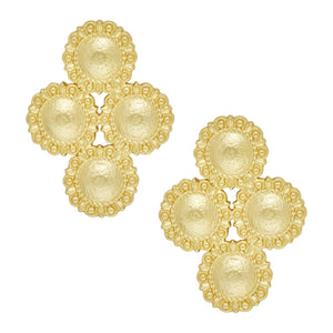 Gold 4 Concho Post Earrings