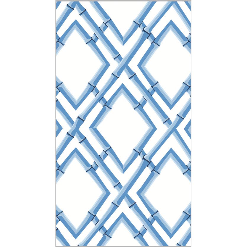 Blue Bamboo Trellis Paper Guest Towels | Luxe Pack of 40