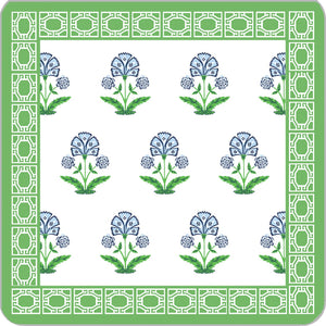 4" Floral Block Print Paper Coasters | Set of 20