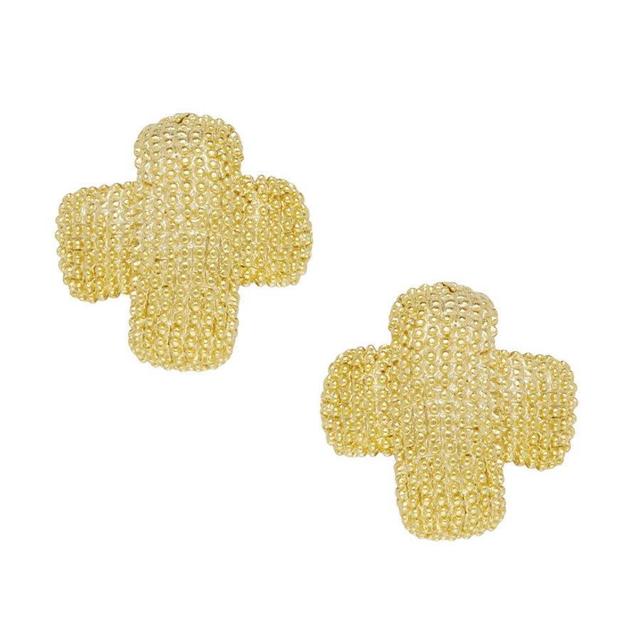 Gold Textured Texas X's Earrings